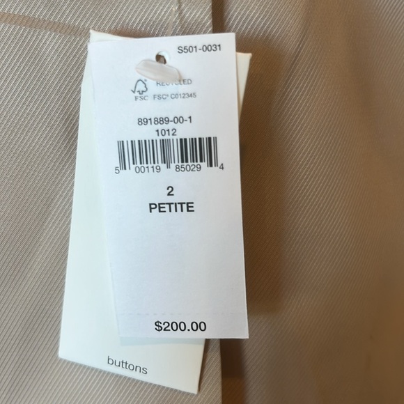 Banana Republic Blazer New Beige with Thin Silvery Blue White Stripe - Picture 15 of 16